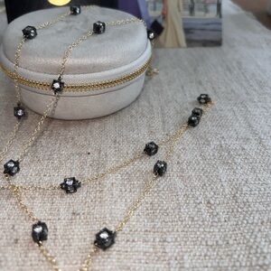 A vault piece from Freida Rothman, Gold and matte Black Necklace 36 inches